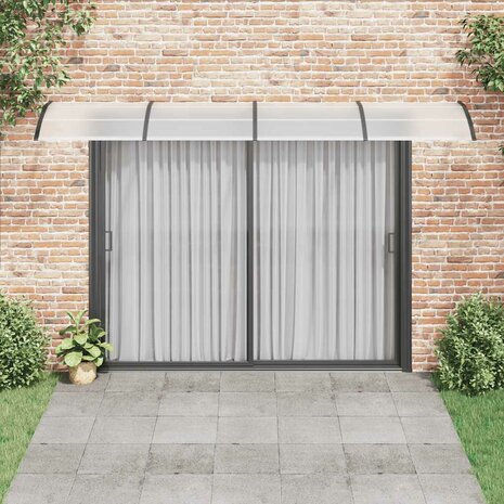 Deurluifel 400x75 cm polycarbonaat zwart en transparant 3