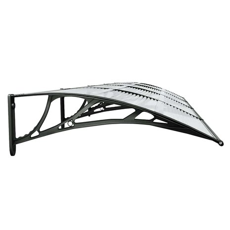 Deurluifel 400x75 cm polycarbonaat zwart en transparant 5