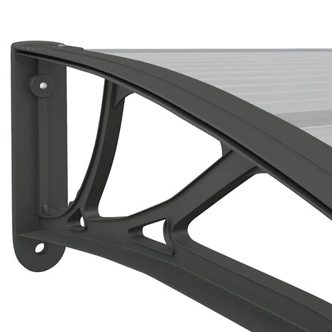 Deurluifel 400x75 cm polycarbonaat zwart en transparant 6