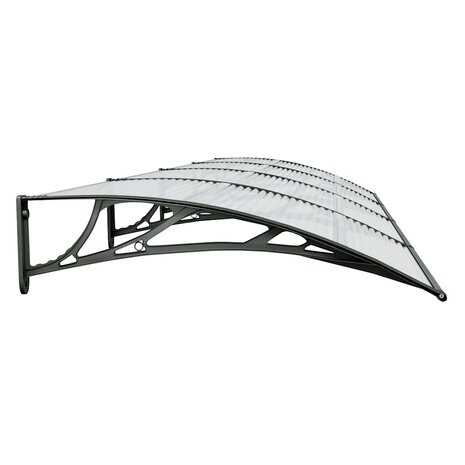Deurluifel 400x100 cm polycarbonaat zwart 5