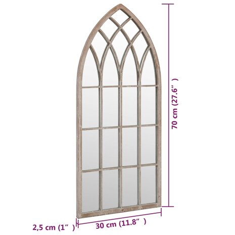 Spiegel 70x30 cm ijzer zandkleurig 6