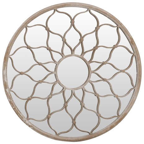 Spiegel rond 60x3 cm ijzer zandkleurig 2