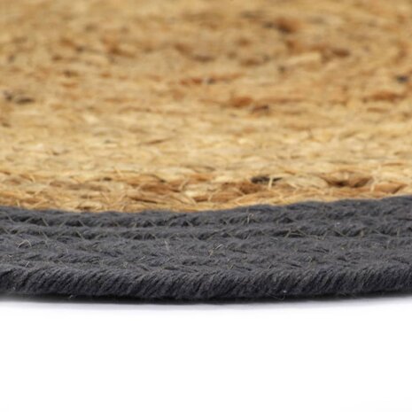 Placemats 4 st 38 cm jute en katoen natuurlijk en antraciet 3