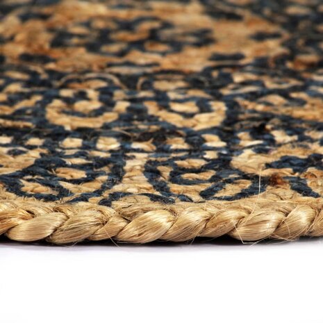Placemats 4 st rond 38 cm jute donkerblauw 3