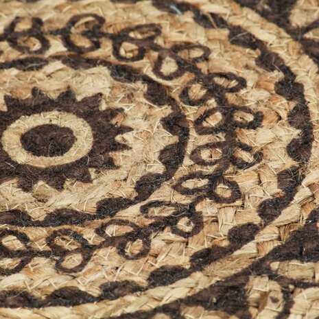 Placemats 4 st rond 38 cm jute donkerbruin 4