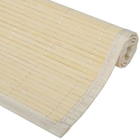 6 Placemats bamboe 30 x 45 cm natuurlijk 4