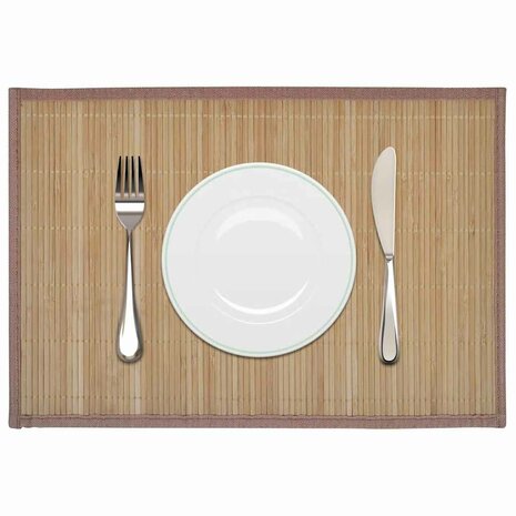 6 st Placemats 30x45 cm bamboe bruin 1