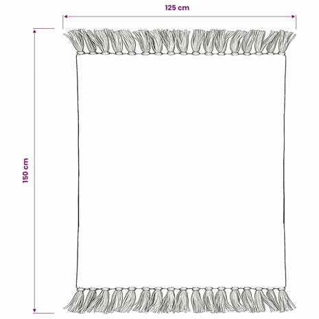 Plaid strepen 125x150 cm katoen grijs en wit 7