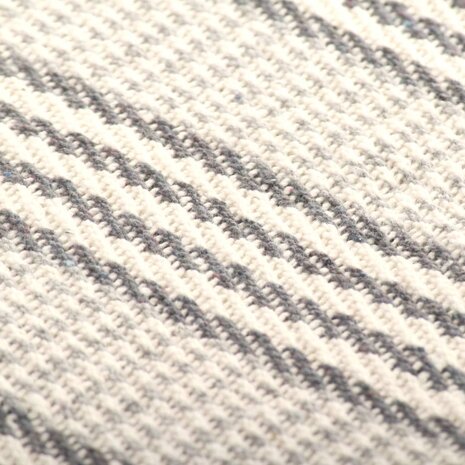 Plaid strepen 220x250 cm katoen grijs en wit 6