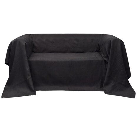 Bankhoes 270x350 cm microsu&egrave;de antraciet 1