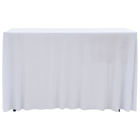 2 st Tafelhoezen stretch met rok 243x76x74 cm wit 2