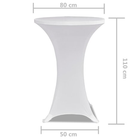 Statafelhoes Stretch &Oslash;80cm Wit (2 stuks) 5