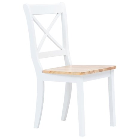 5-delige Eethoek massief rubberwood wit en bruin 3