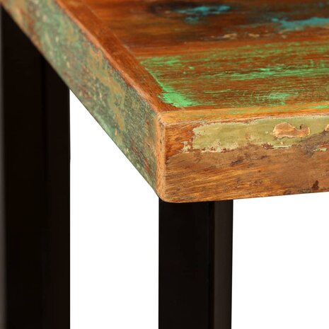 Barset massief gerecycled hout, echt leer en canvas 3-delig 4