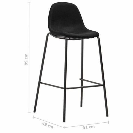 3-delige Barset stof zwart 12