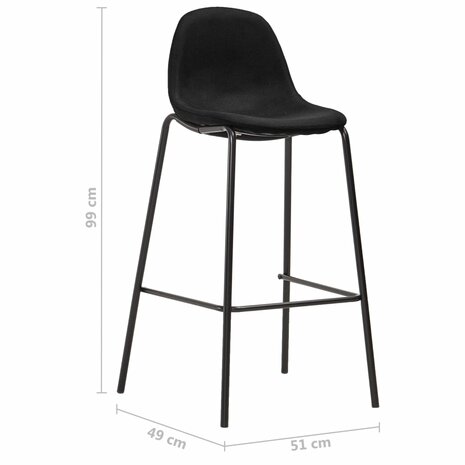 5-delige Barset stof zwart 12