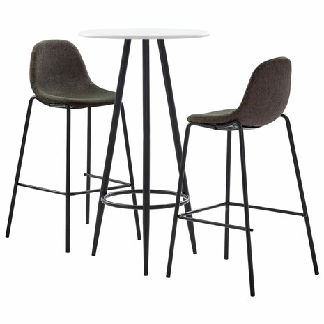 3-delige Barset stof donkergrijs 1