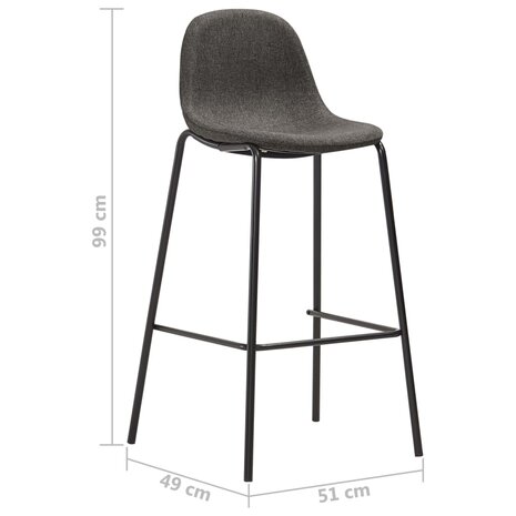 5-delige Barset stof donkergrijs 11
