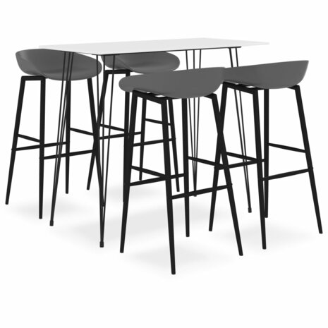 5-delige Barset wit en grijs 1