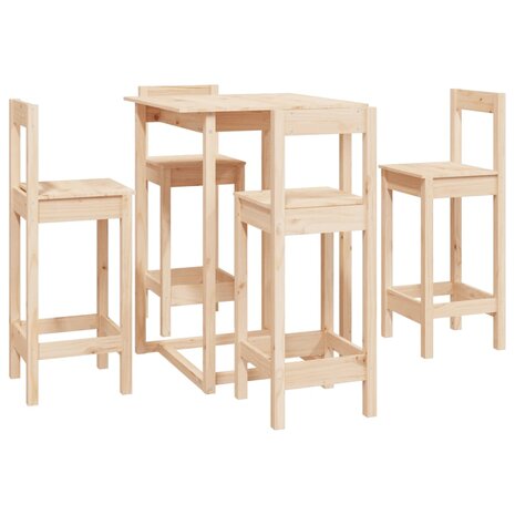 5-delige Barset massief grenenhout 2