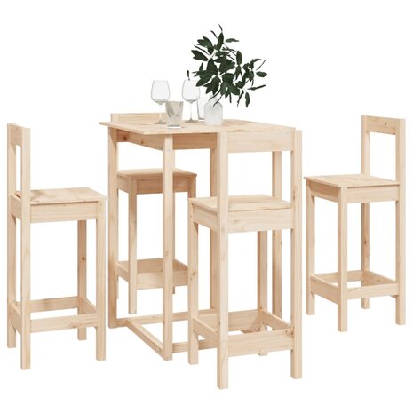 5-delige Barset massief grenenhout 7