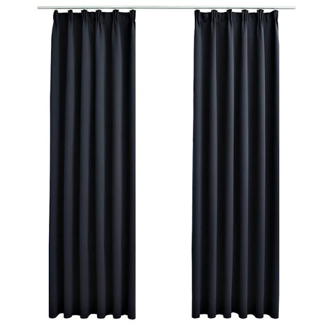 Gordijnen verduisterend met haken 2 st 140x175 cm antraciet 2