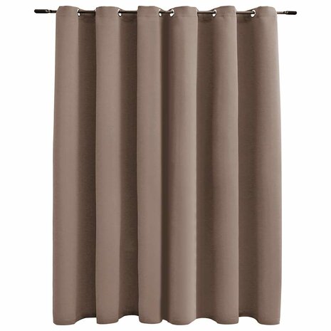 Gordijn verduisterend met metalen ringen 290x245 cm taupe 2
