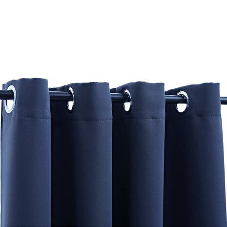 Gordijn verduisterend met metalen ringen 2 st 140x175 cm blauw 3