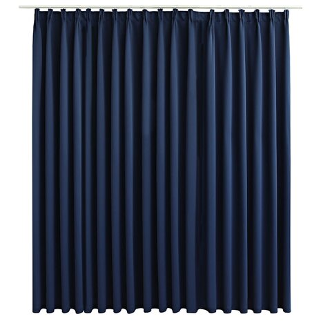 Gordijn verduisterend met haken 290x245 cm blauw 2