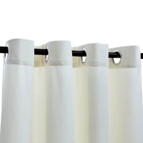 Gordijn verduisterend met ringen 2 st 140x175 cm fluweel cr&egrave;me 3