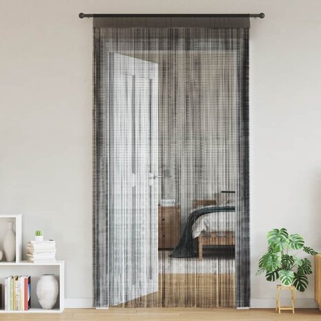 Draadgordijnen 2 st 100x250 cm zwart 2