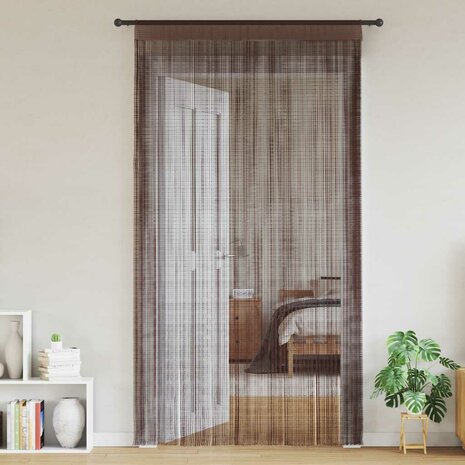 Draadgordijnen 100x250 cm bruin 2 st 2