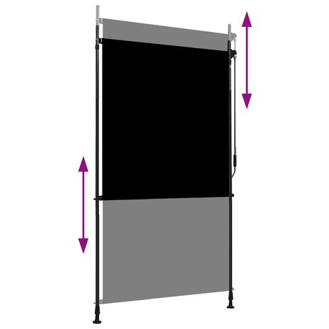 Rolgordijn voor buiten 120x270 cm antraciet 3