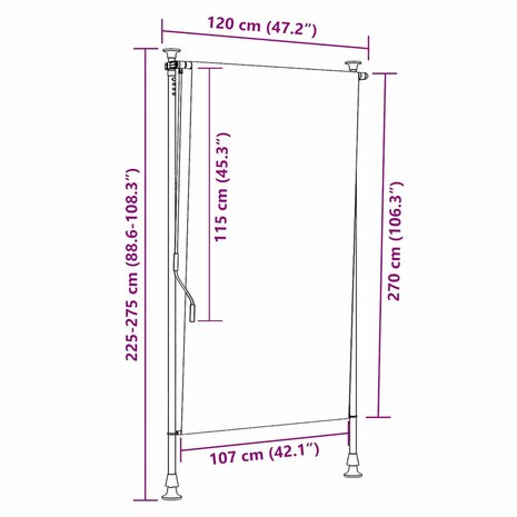 Rolgordijn voor buiten 120x270 cm cr&egrave;me 7