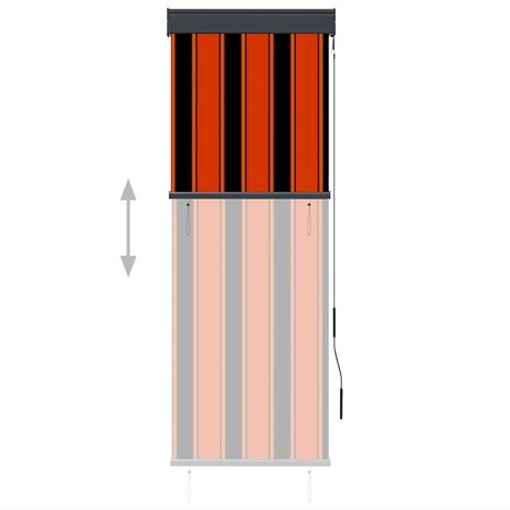 Rolgordijn voor buiten 60x250 cm oranje en bruin 3