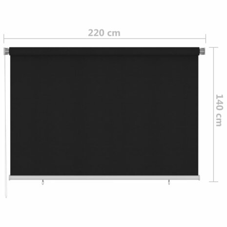 Rolgordijn voor buiten 220x140 cm zwart 6