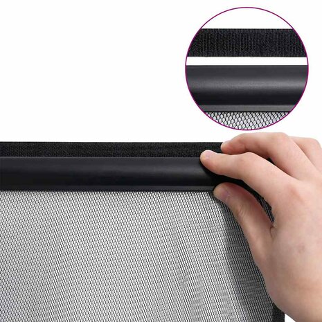 Vliegengordijn 100x220 cm polyester mesh zwart 6