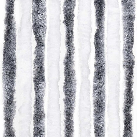 Vliegengordijn 56x185 cm chenille grijs en wit 6