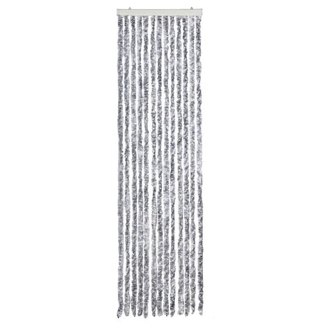 Vliegengordijn 56x185 cm chenille wit en grijs 3