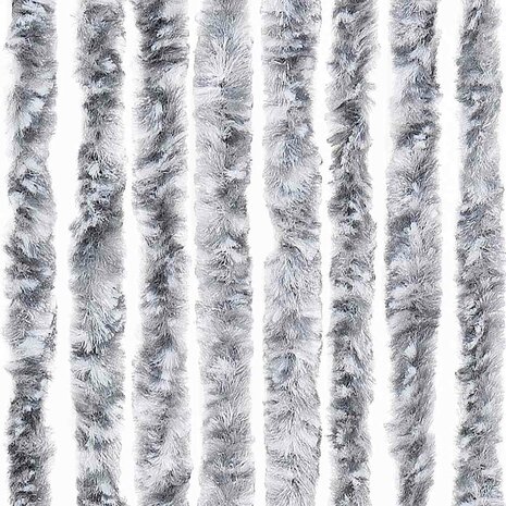 Vliegengordijn 56x185 cm chenille wit en grijs 6