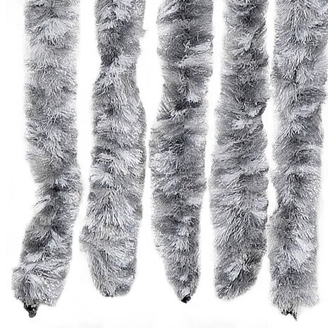 Vliegengordijn 90x220 cm chenille wit en grijs 5