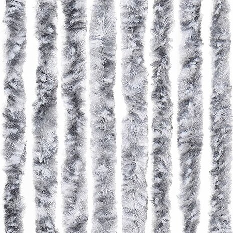 Vliegengordijn 90x220 cm chenille wit en grijs 6
