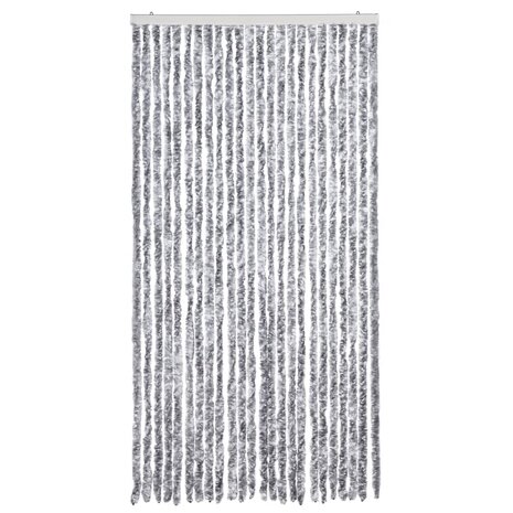 Vliegengordijn 100x220 cm chenille wit en grijs 3