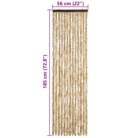 Vliegengordijn 56x185 cm chenille beige 7