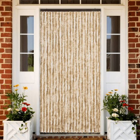 Vliegengordijn 90x220 cm chenille beige 1