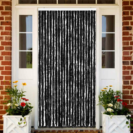 Vliegengordijn 90x220 cm chenille antraciet 1