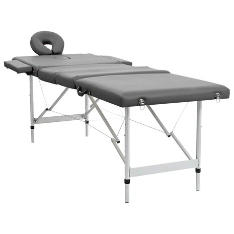 Massagetafel met 4 zones 186x68 cm aluminium frame antraciet 2
