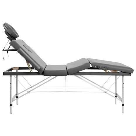 Massagetafel met 4 zones 186x68 cm aluminium frame antraciet 3