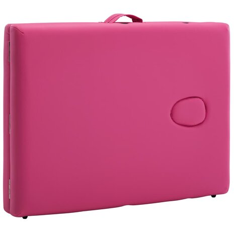 Massagetafel inklapbaar 2 zones aluminum roze 7