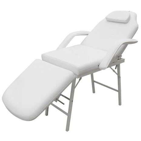 Behandelingsstoel voor gezicht 185x78x76 cm kunstleer wit  1